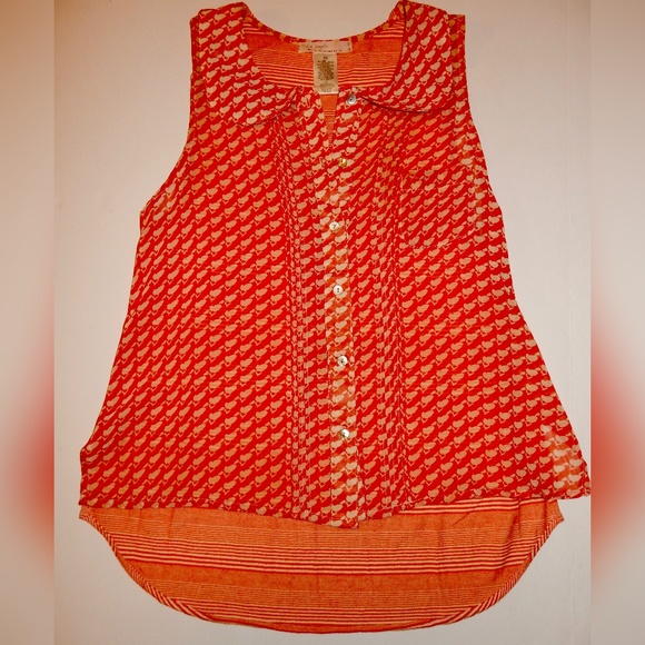 Free People Tops - Free People Top Sheer Striped Back Peter Pan XS